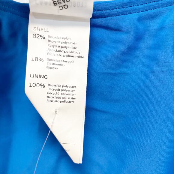 Cupshe Women's Recycled Skydiver V Wire Cutout One Piece Swimsuit Blue Large - Picture 7 of 7